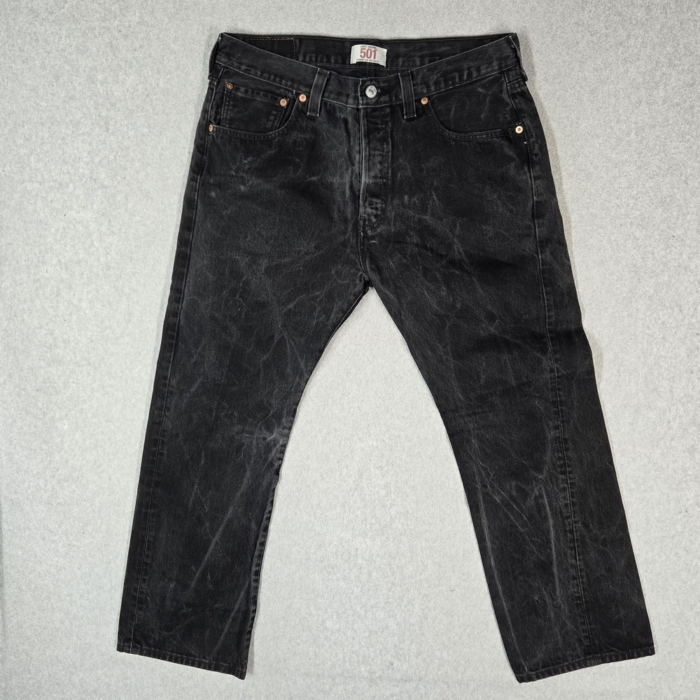 VINTAGE Levi's 501 Men Jeans 34X29 Black‎ Denim Original Fit Straight Leg Y2K